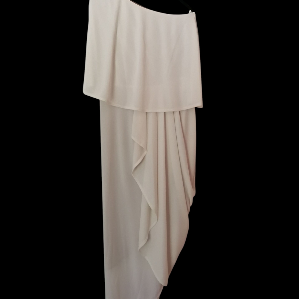BCBGMaxAzria Asymmetrical Cream One-Shoulder Ruffle Dress - Picture 4 of 11